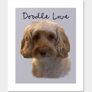 Blonde Doodle Dog Love Posters and Art
